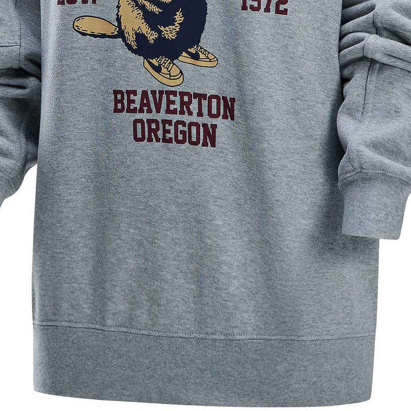 Nike Round Neck Letter College Casual Sweatshirt Women sweatshirt Gray HV1742063