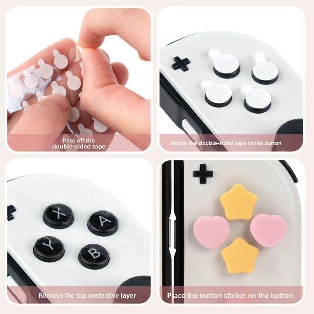 Soft Button Caps Protective Shell ABXY Key Sticker Cute Cross D-pad Cover  Game Accessories