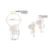 Ingemark Creative Punk Torques Chain Necklace Women Wed Bridal Elegant White Flower Hanging Drop Earrings Wed Bridal Jewelry Set
