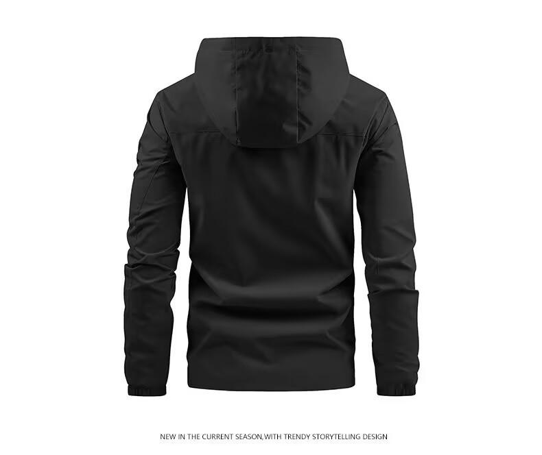 2025 Autumn Men's Hooded Windbreaker: Fashionable Casual Outdoor Sports Jacket