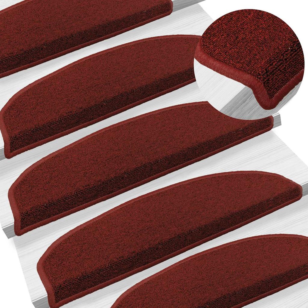 Self Adhesive Stair Protectors Semi Circular Shape 15 pcs Burgundy Red