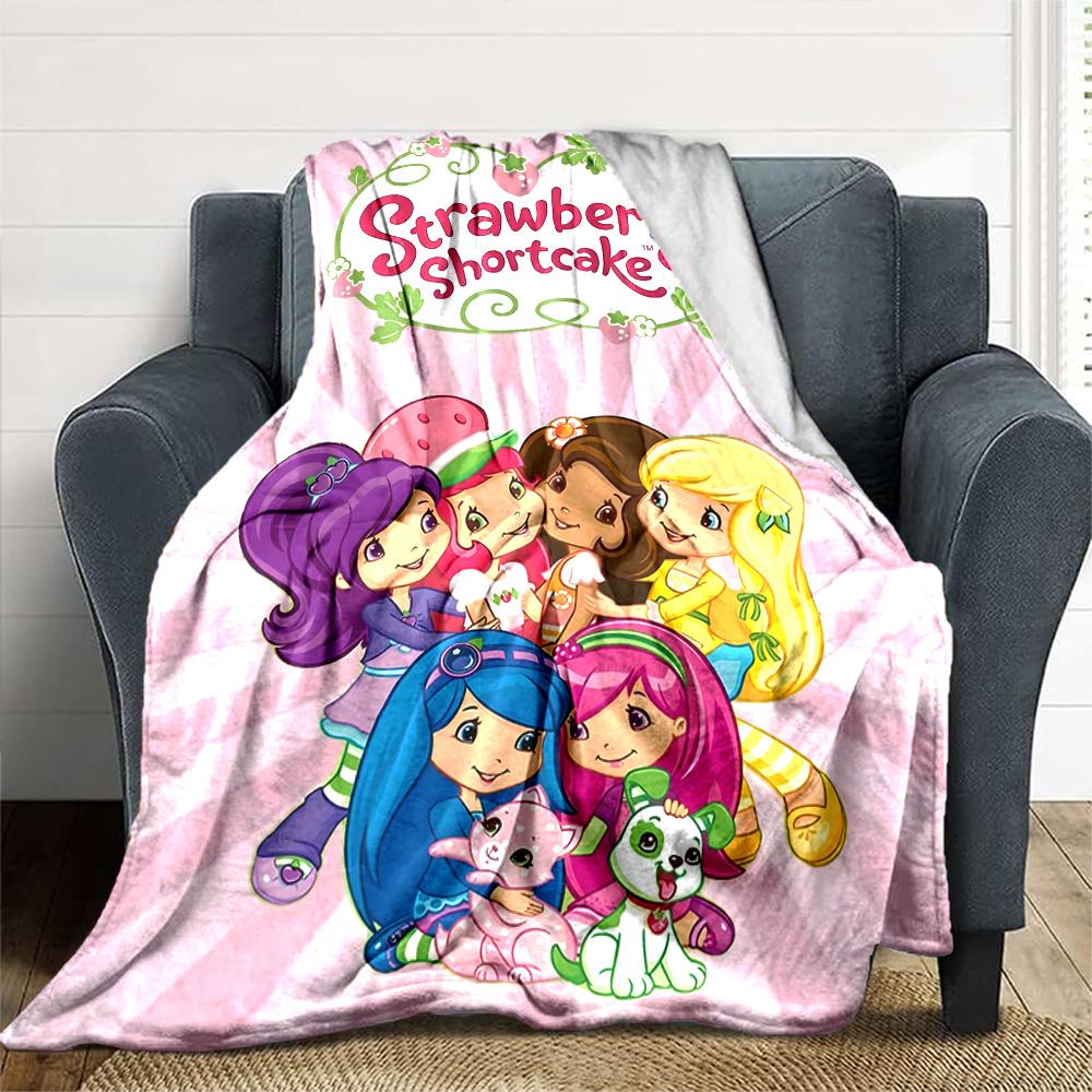 1pc Princess Strawberry6 Blanket, Gift, for Men and Women, Soft Blanket, Good for Sofa Bed Couch Travel, Lightweight Flannel Blanket