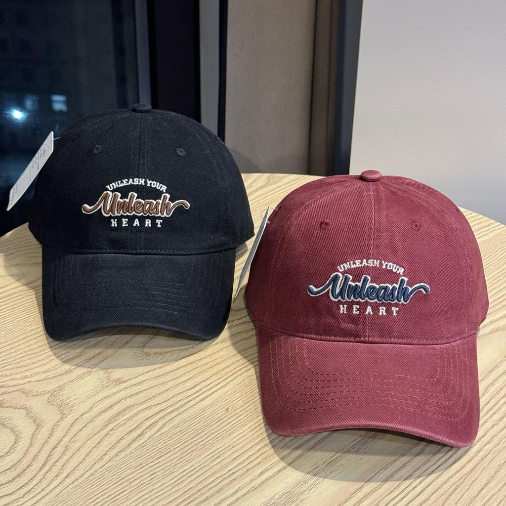 Korean Ins Letter Embroidered Spring and Autumn Baseball Cap for Women with Wide Brim Big Face Small Peaked Cap Big Head Circumference Hat