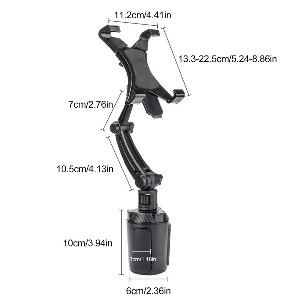 

ABS Car Cup Tablet Stand Phone Holder Cellphone Holder Drink Bottle I Pad Mount Support 360-Degree Rotating Auto Cup Holder чёрный