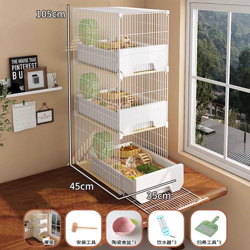 Large Hamster Cage with Easy-Clean Drawers Luxury Villa Habitat Spacious Rodent Enclosure Landscape Design Dedicated Pet Home
