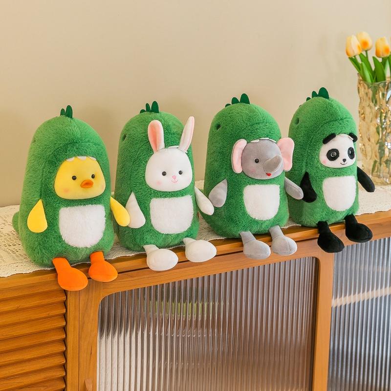 Cute Transforming Dinosaur Plush Toy For Kids' Birthday Gifts Short Hair Breathable Comfortable No Fading Available In Bunny Panda Duck Elephant