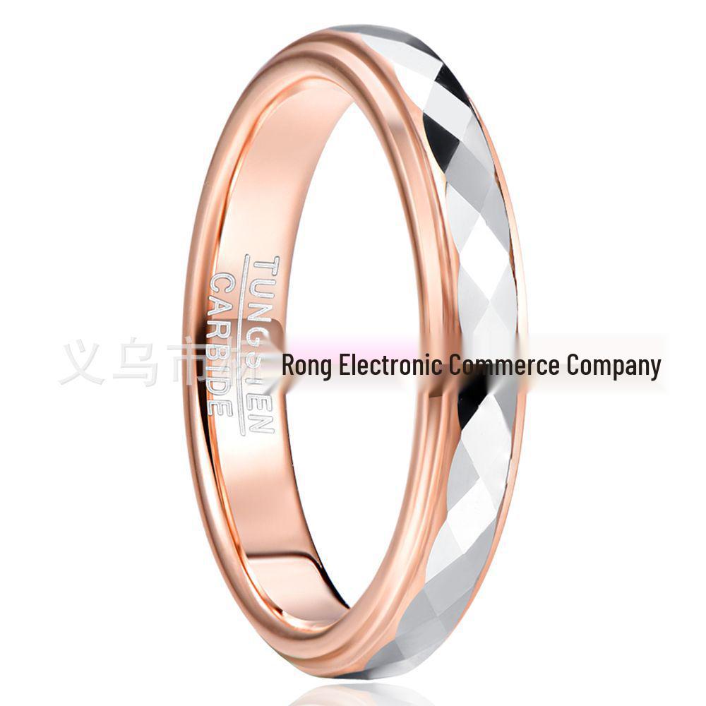

Унисекс кольцо из вольфрама с гранями, двухцветное, розовое золото, 4 мм, размер США 5-10 Size 5.5
