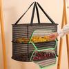 Breathable Mesh Fish Drying Rack Vegetable Dryer with 360 Degree Rotating Hook Foldable Indoor Hanging Hanging Net