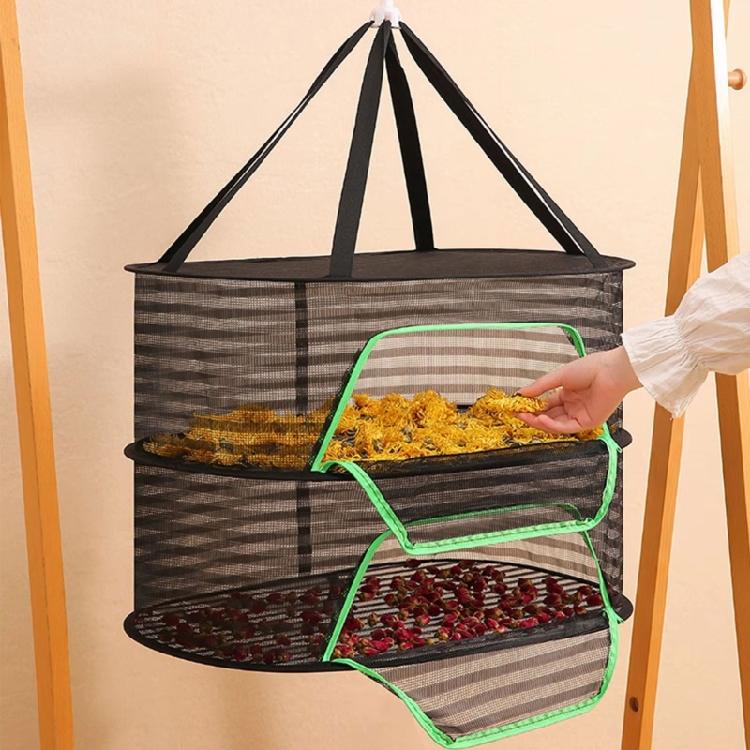 Breathable Mesh Fish Drying Rack Vegetable Dryer with 360 Degree Rotating Hook Foldable Indoor Hanging Hanging Net