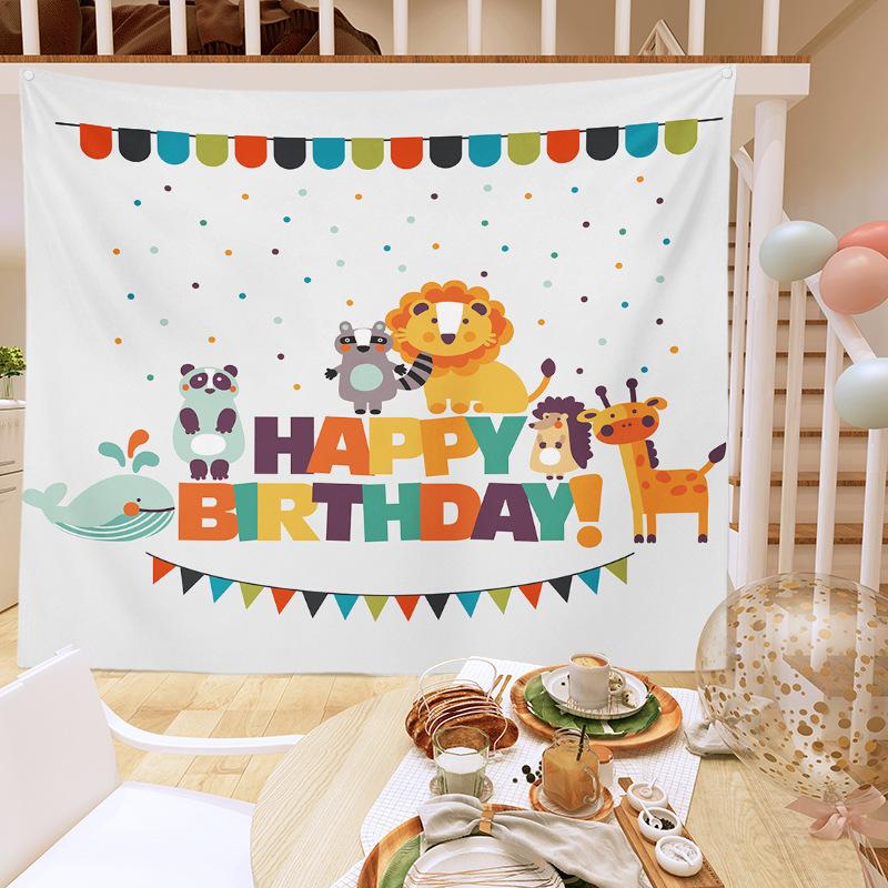 Birthday Party Decoration Tapestry Photo Background Cloth Ins Hanging Cloth Children's Meeting Scene Arrangement Background Wall Photo