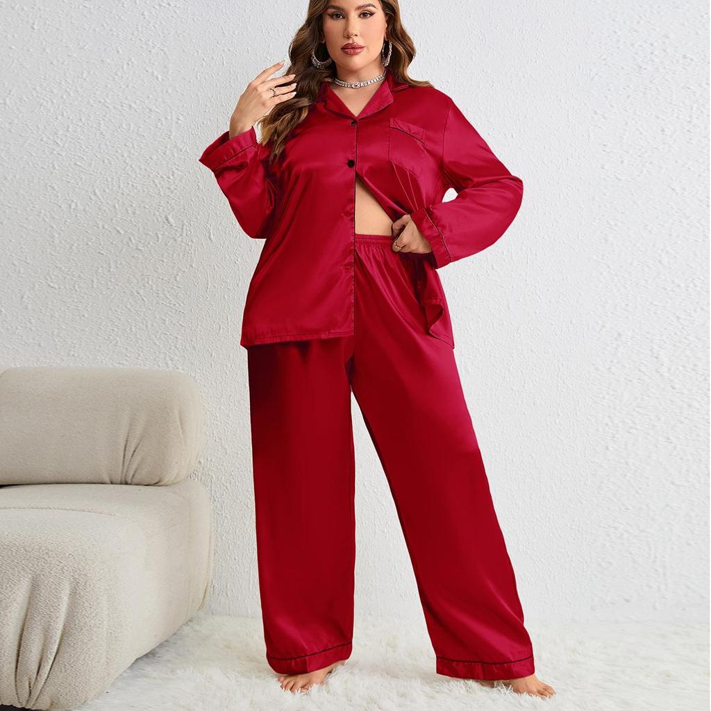 Pyjama grande taille pour femmes, peignoir de printemps et d'automne, Robe de matin Sexy, vêtements de maison, Robe en soie glacée