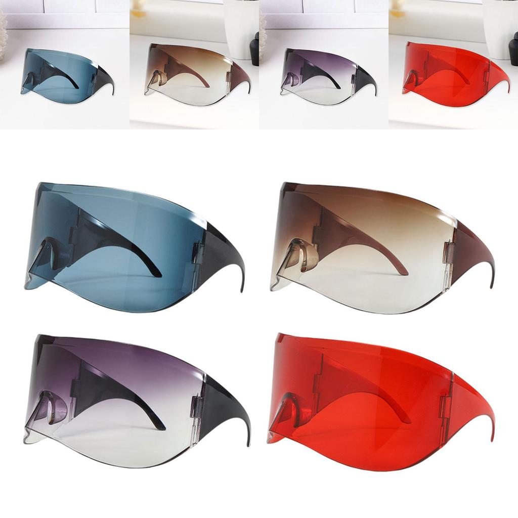 Sun Glasses Frameless Fashion Cyberpunk Y2K Windproof Lightweight Futuristic Sunglasses Eyewear for Men Women Adults Cycling