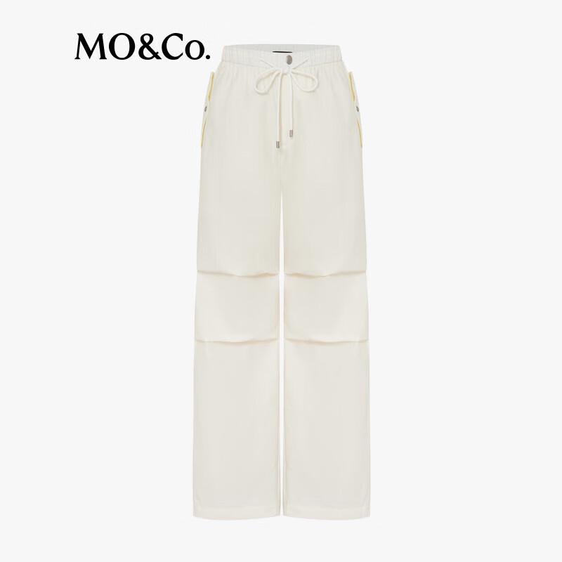 MO&Co. Women's High-Waist Curved Leg Cargo Pants
