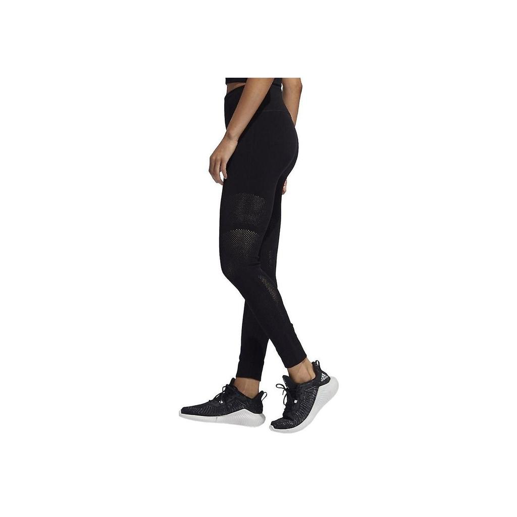 Adidas Warp Knit High-Rise Simple Solid Color High-Waisted Slim Fit Comfortable Sports Pants Women Bottoms Black DX9300