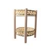 1set Multi Layered Basket Rustic Wooden Frame Fruit Basket For Home Kitchen Bamboo Weaving Basket Small 18/20cm