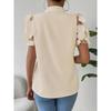 Women's Fashion Casual Summer Spring Solid Color Print Short Sleeve O-Neck Blouses & Shirts
