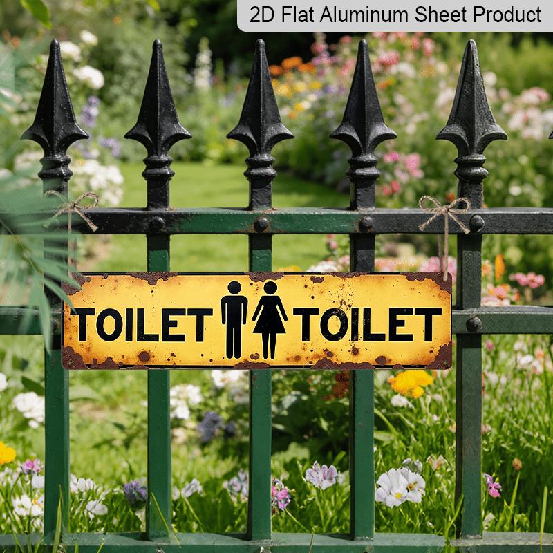 2D Flat Aluminium Decorative Sign - Vintage Style Metal Sign for Restrooms, with A 2D Flat Design for Men and Women. Ideal for Decorating Bathrooms