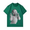 Herren 100% Baumwolle Kurzarm O-Ausschnitt T-Shirt, Lustiges lächelndes Baby Zunge rausstreckende Geste Aufdruck Lässig Weich Atmungsaktiv Sommer Streetwear Grafik T-Shirt f