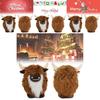 Adorable Plush Highland Cow Decorative Figure With Brown And White Facial Features