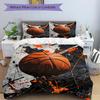3-teiliges Basketball-Kunst-Bettwäsche-Set, Enthält 1 Bettdecke + 2 Kissenbezüge, Ohne Kissenfüllungen, Weich Bequem, Leicht Atmungsaktiv, Pri
