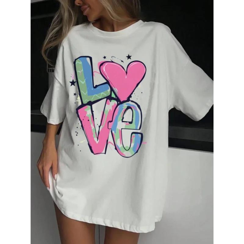 European sizes Fashionable Oversized Casual T-Shirt S белый