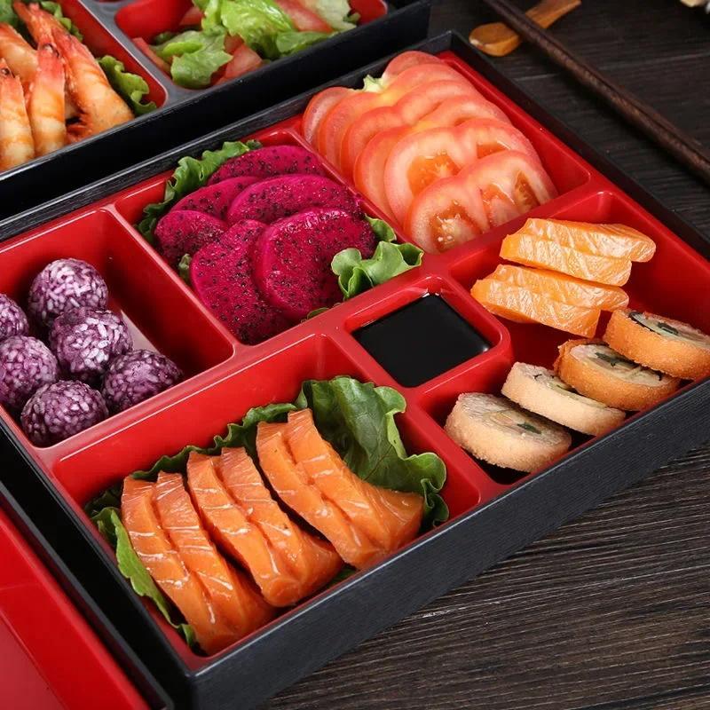 1Pieces Food Storage Box Japanese Bento Box Compartment Business Lunch Box Worker Lunch Tray Outdoor Tableware