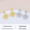S925 Silver Floral Rose Stud Earrings with Gold Retention for Women