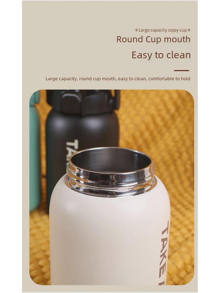 850ml Edelstahl-Isolier-Sportkessel mit großem Fassungsvermögen und Strohhalm