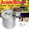 8 Gal 30L Distiller Moonshine Alcohol Stainless Copper DIY Home Water Wine Essential Oil Brewing Kit 304 Stainless Steel Boiler