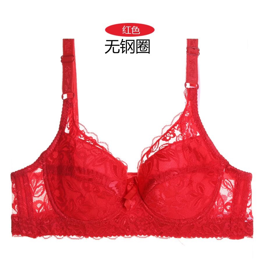 Underwear Full Lace Sexy Thin Cotton Large Cup Large Size Adjustment Bra Cover