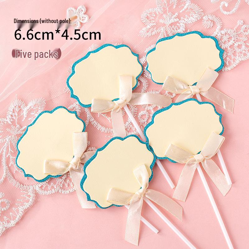 Writable Birthday Cake Decoration Bow with Blessings Card