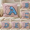 Cute Cat Hugging English Letters Cushion Cover Pillowcase Anti-Dustmite Living Room Sofa Decor Cushion Room