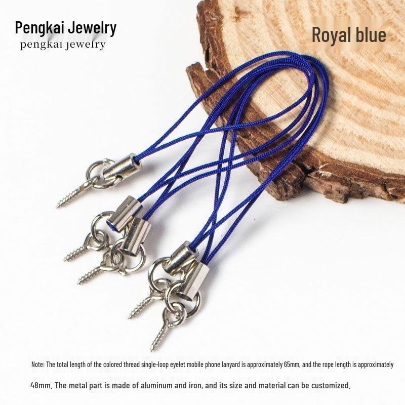 Kolorowy Pasek do Telefonu Komórkowego z Zawieszką z Oczkiem i Sznurkową Lalką - DIY Ręcznie Robiona Biżuteria Akcesoria