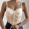 Women's Loose Casual Solid Color Lace Vest With Suspender Top Lace Vest With Suspender Top