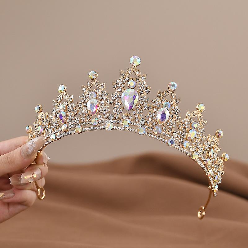 European & Asian Alloy Bridal Crown Rhinestone Headband Wedding Headdress