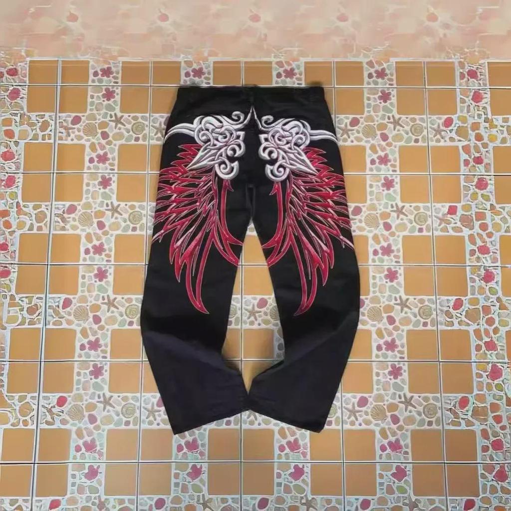 Bigboy Men's American Street Hip-Hop Print Casual Straight Jeans