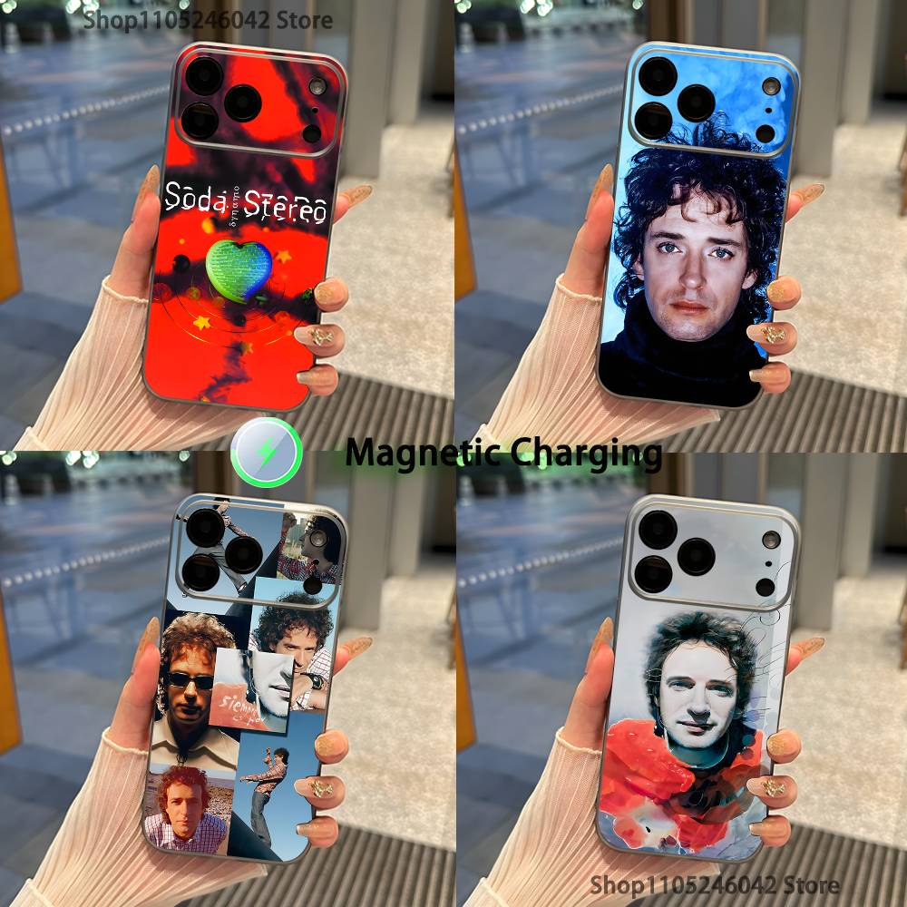 Singer G-Gustavo Cerati For iPhone 17,16,15,14,13,12,11,Pro,Max,Plus Transparent gray Phone Case Magnetic Wireless Charging