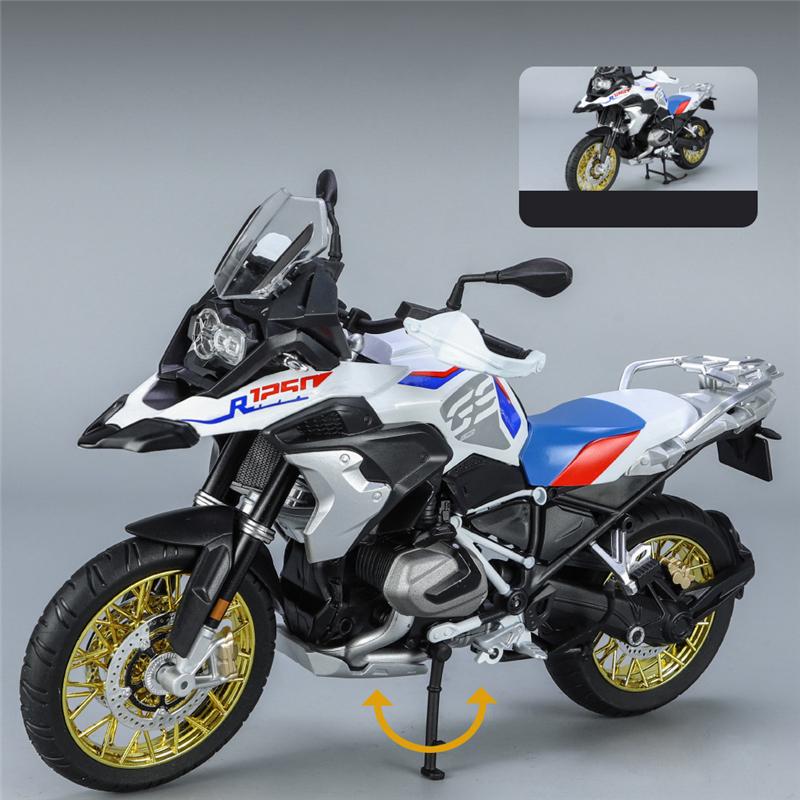 1/9 BMW R1250 GS ADV Alloy Racing Motorcycle Diecasts Street Sports Motorcycle Model Simulation with Light Collection Kids Toys Gift