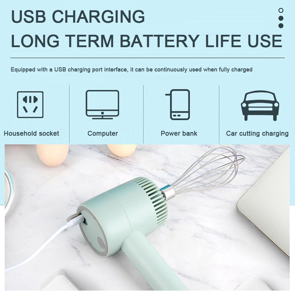 Wireless Electric Food Mixer Portable Rechargeable Cordless Egg Beater Baking Dough Cake Cream Milk Frothers Kitchen Tools