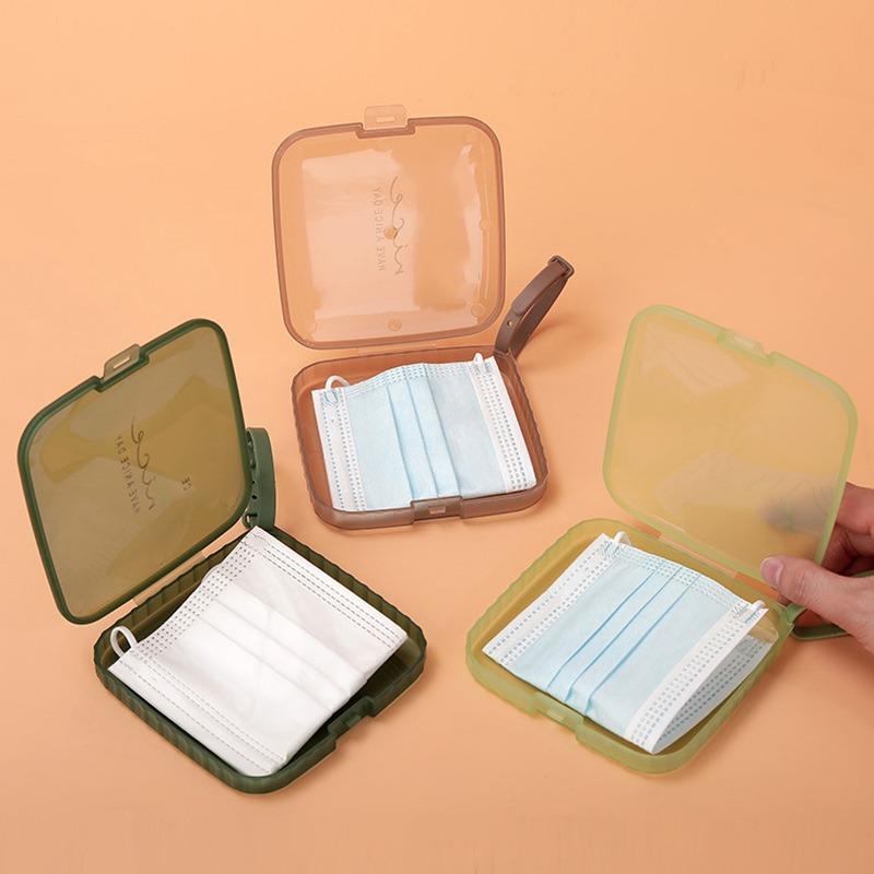 1 Stück Reisebehälter Maskenaufbewahrungsbox Staubdichte Aufbewahrungsbox ID-Kartenaufbewahrung Home Organizer Transparente Maskenabdeckung