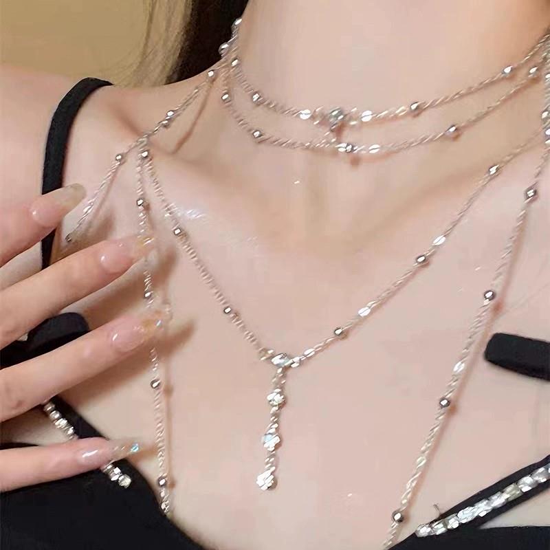 Sexy   Round Beads Waist Chain Beach Bra Bikini Chest Chain Zircon Tassel Women Body Chain Jewelry Accessories
