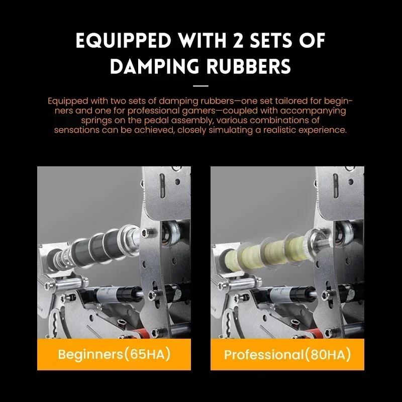 Pedály SIMJACK PRO, Závodní pedály pro simulátory, Závodní simulátor pro PC, Tlakový senzor, Snímač zatížení, HE Hydraulický pedál