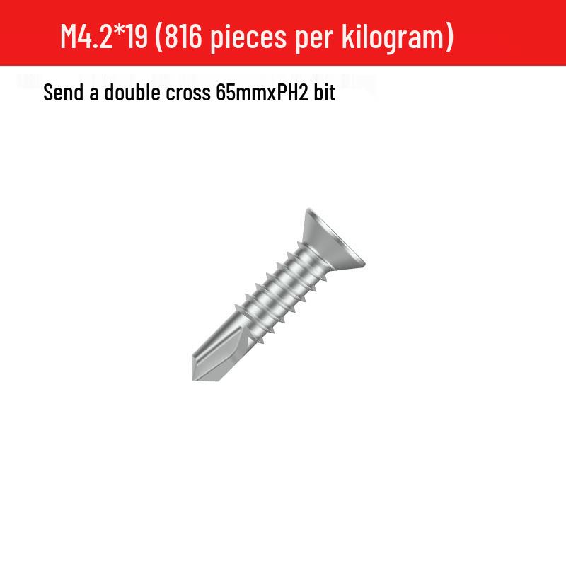 M4.2 Phillips Countersunk Self-Drilling Flat Head Galvanized Steel Screw for Metal and Tile