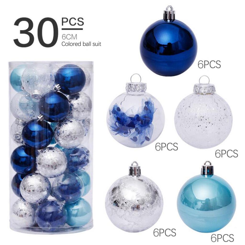 

30PCS Christmas Ball Baubles Party Xmas Tree Decorations Hanging Ornament Decor синій