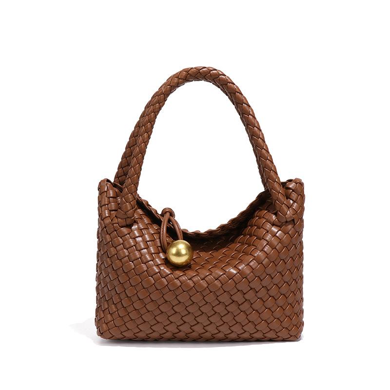 Summer Macaron Hand-held Shoulder Women's Bag, Hand-woven Bag, High-end Underarm Bag, Fashionable Crossbody Bag