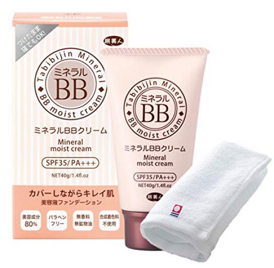 

Azuma Trading Co., Ltd. [Same Price, Includes Imabari Towel] Mineral BB Cream 40g Tabibijin Natural Minerals and 80% Beauty Serum Ingredients