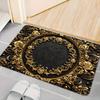 Vintage Schwarz und Gold Geschnitzter Teppich Rutschfest und Abriebfest Wohnzimmerdekor für Villen im europäischen Stil