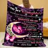 Purple Floral Moon Butterfly Love Flannel Blanket, Soft Bedspread for Boys Girls Couch Bed Car Office, Cozy Gift