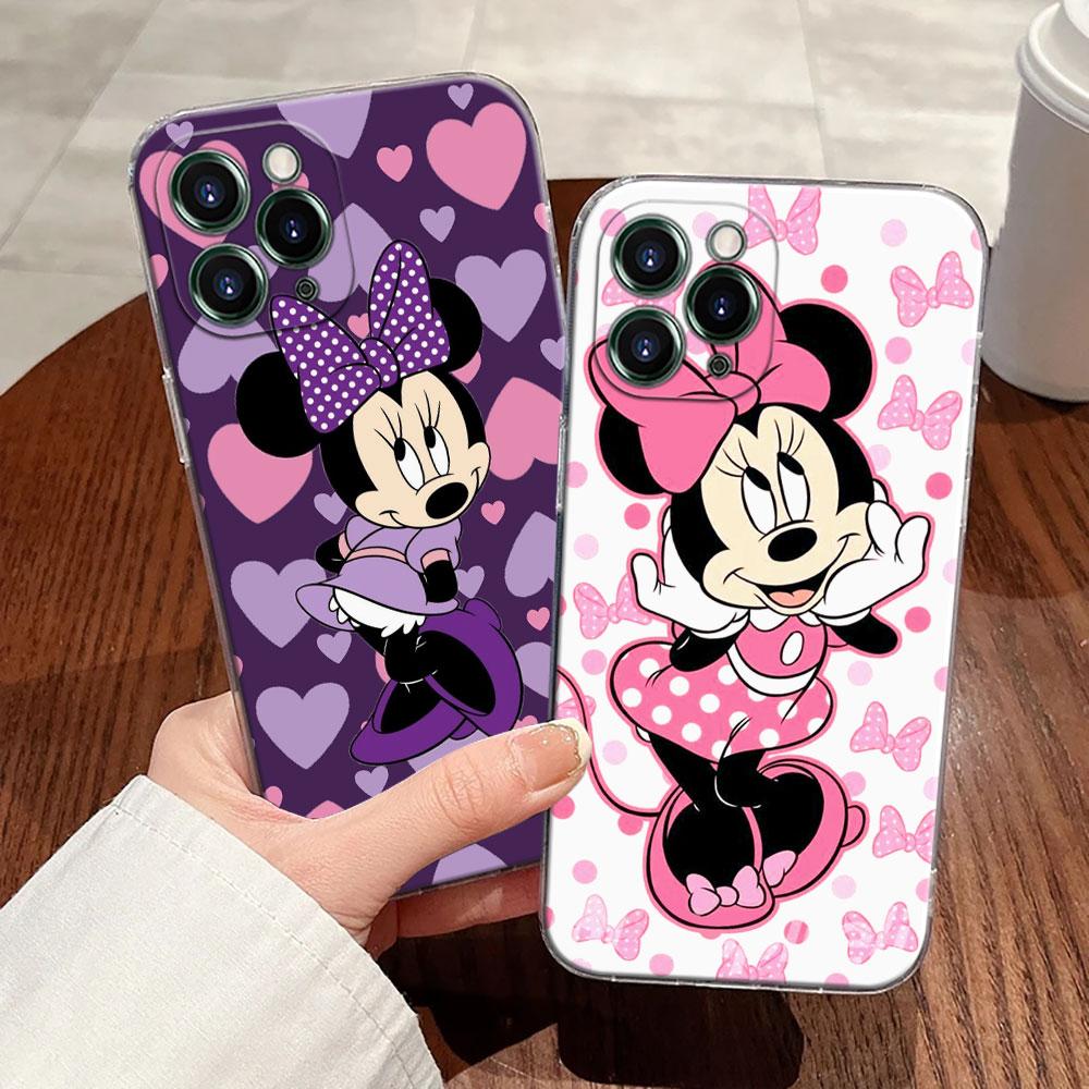 Cartoon Minnie Mouse Transparent Phone Case For iPhone 17 Pro Max 17E 11 12 13 14 15 16 Pro Max Plus 17 Air 16E 7 X Disney Cover