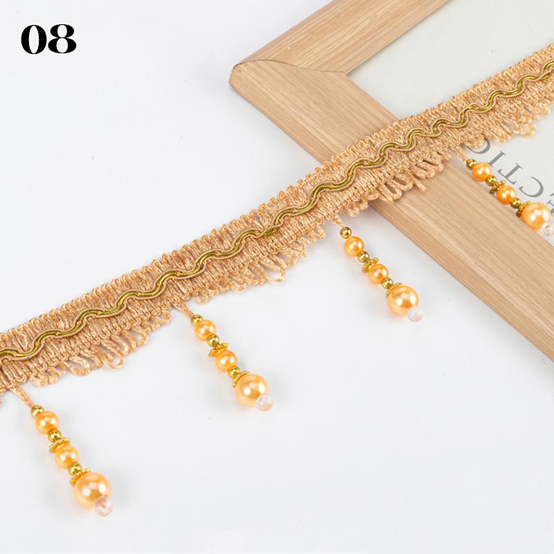 10 Meter Vorhangborten Perlenspitze Fransen DIY Vorhang Nähborte Quastelkante Heimvorhang Sofa Polsterdekor Zubehör